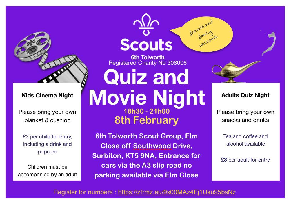 Quiz and Movie Night - 8th February 2020